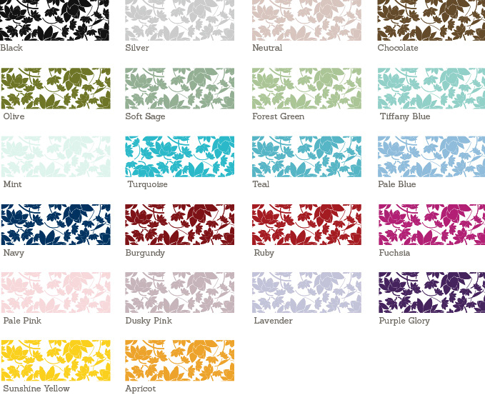 Florence Wedding Stationery Sample Colours Florence Sample Colours